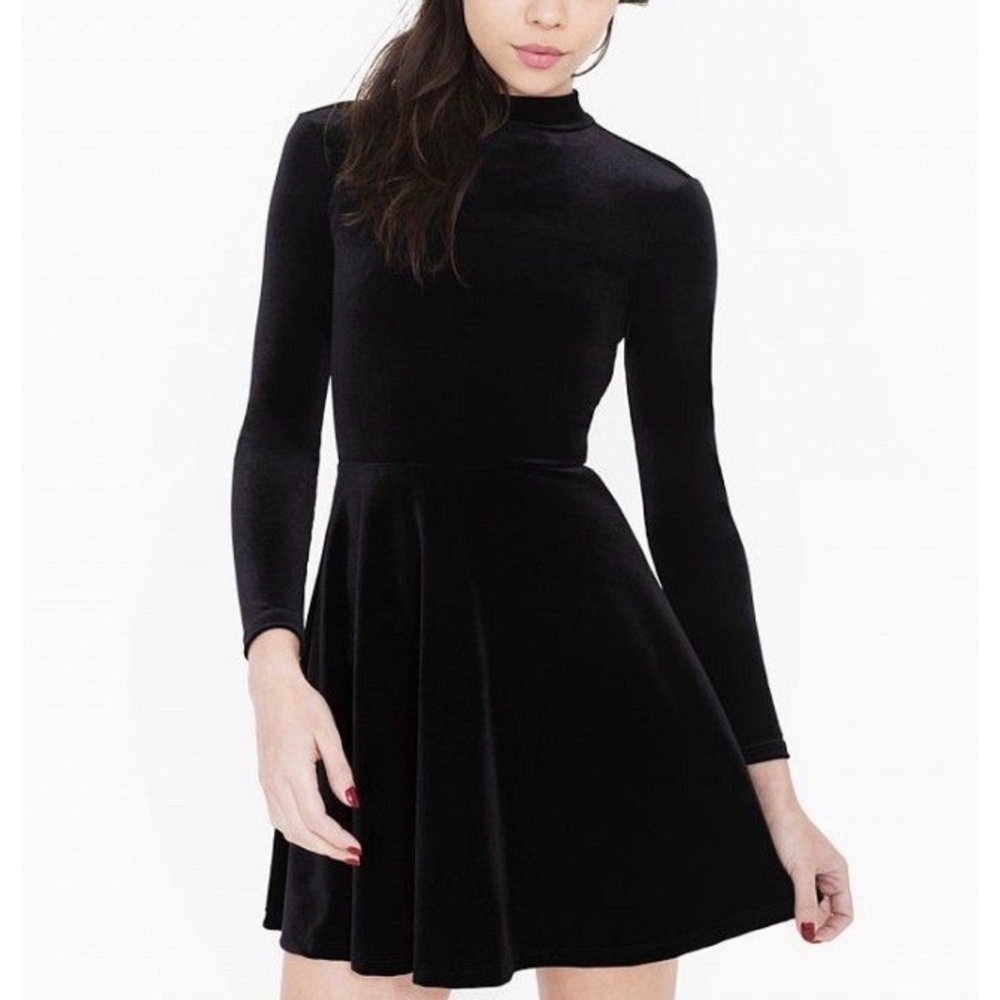 American Apparel Black Velvet Dress